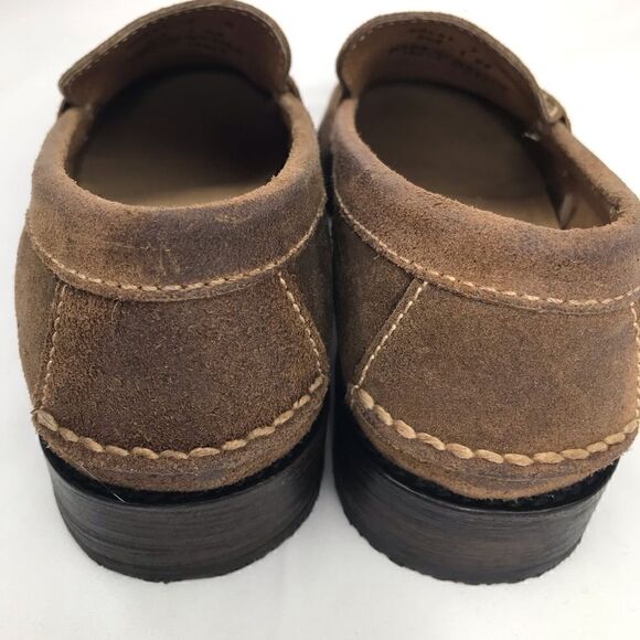 Frye TYLER Brown Leather Classic Penny Loafers in Almond